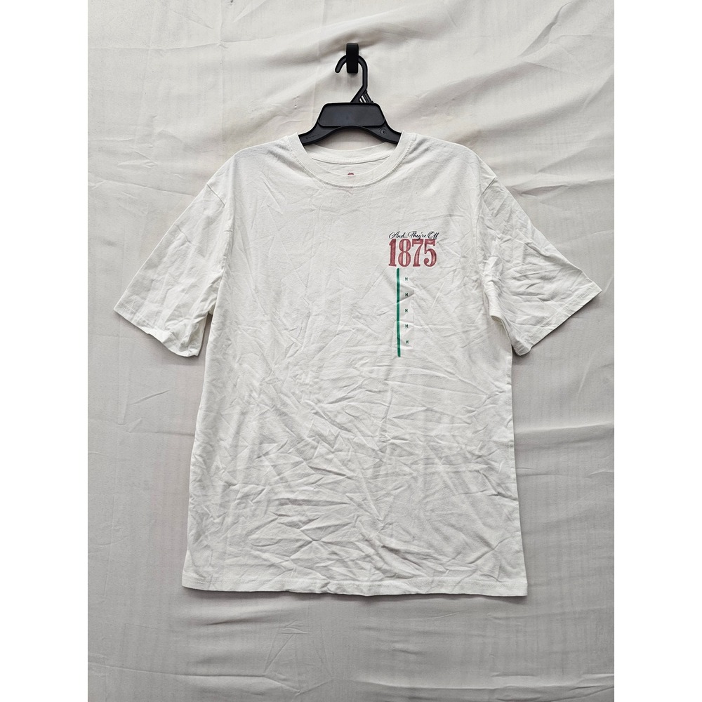 Goodie Two Sleeves Mens Kentucky Derby Graphic T-Shirt White Cotton Size Medium